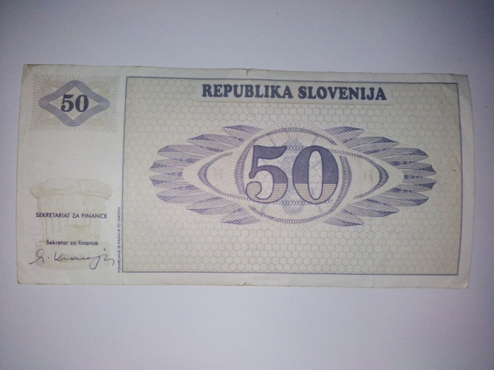 Bancnota50 tolari Slovenia - circulata