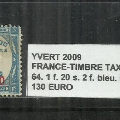 FRANTA - TIMBRE TAXE 1863 - 70 - 64, 1F. 20 S 2F.