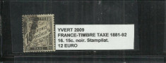 FRANCE - TIMBRE TAXE 1863 - 70 - 16, 15C. foto