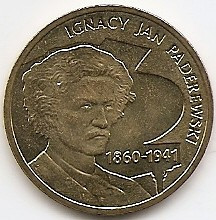 Polonia 2 Zloti 2011 (comemorativa: Jan Paderewski ) KM-789 UNC !!! foto