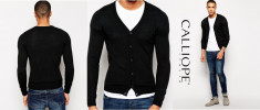 CALLIOPE ITALY, CARDIGAN Barbati, Negru, Marime XL/XXL. foto