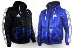 Geaca barbati iarna Adidas negru albastru foto