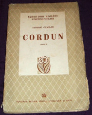 Eusebiu Camilar - Cordun, roman princeps 1942, prima editie foto