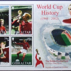 GIBRALTAR 2002 - WORLD CUP HISTORY 4 VALORI IN M/SH, NEOBLITERATA - GB 006