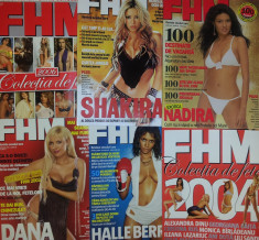 Vand lot 15 reviste FHM complete, stare ca noi + bonus foto