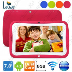 Tableta pentru copii Laude 7&amp;quot; ecran IPS, Android 4.2.2, Procesor RK3026 Dual-core, 8GB foto