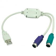 CABLU USB to PS/2 | Conector USB la 2 x PS2 pentru mouse si tastatura - NOU foto