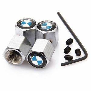 Set 4 capacele auto inoxidabile pentru bmw cu antifurt si imbus ventil logo foto