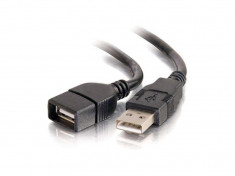 Cablu extensie USB 2.0 tata - mama | prelungitor USB | 3 metri | 3m | cu filtru | NOU foto
