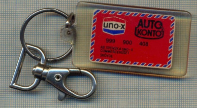 ATAM2001- Breloc 299, pentru colectionari - TEMATICA AUTOMOBILISTICA - UNO-X -AUTO KONTO -STATII DE CARBURANTI AUTO -DANEMARCA -starea care se vede foto