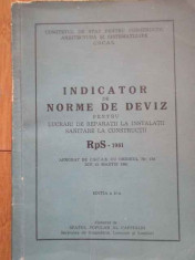 Indicator De Norme De Deviz Rps-1961 - Colectiv ,297683 foto