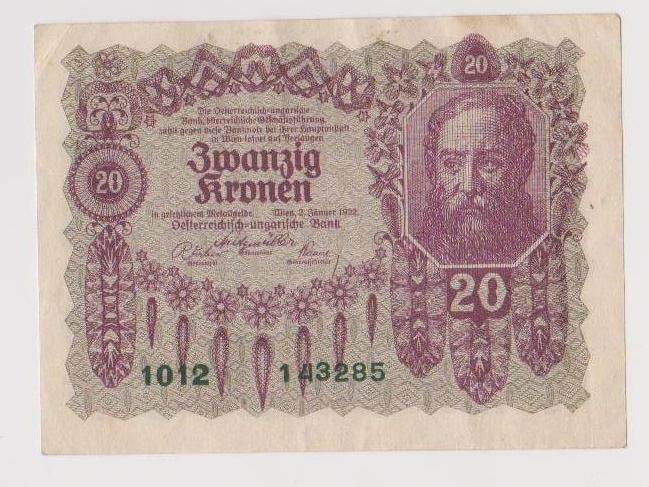 Austro - Ungaria 20 Koronen, Coroane, Koroane 1922 ( 4 )