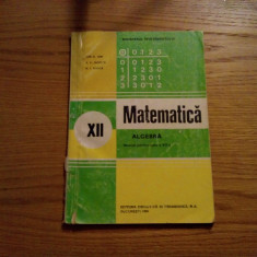 MATEMATICA - Algebra - Cl. a XII -a - Ion D. Ion, N. Nedita - 1995, 100 p.