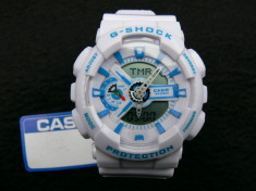 CASIO G-SHOCK GA-110 WHITE&amp;amp;amp;BLUE-CUTIE METALICA INCLUSA !!! MODEL NOU 2015 AFISAJ BACKLIGHT !! MADE IN JAPAN,INSTRUCTIUNI,GARANTIE,LIVRARE GRATUITA foto