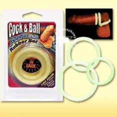 COCK &amp;amp; BALL RINGS 3ER-SET GLOW foto