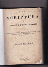 SANTA SCRIPTURA A VECHIULUI SI A NOULUI TESTAMENT IASI, TIPO-LITOGRAFIA H.GOLDNER 1874 foto