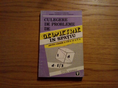 CULEGERE DE PROBLEME DE GEOMETRIE IN SPATIU * Clasele a VIII -a si a X -a -- Petruta Gazdaru, D. Badescu, Stan Gazdaru -- 1995, 222 p foto