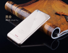 Husa iPhone 6 Plus 6S Plus TPU 0.3mm Transparenta Gold + Folie Yoobao Originala foto