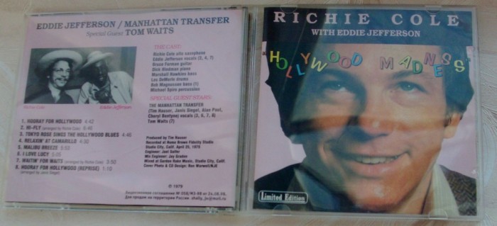 CD JAZZ: RICHIE COLE WITH EDDIE JEFFERSON - HOLLYWOOD MADNESS (1979) [special guests MANHATTAN TRANSFER &amp;amp; TOM WAITS]