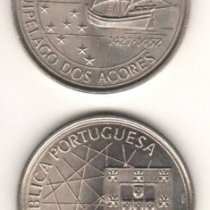 SV * Portugalia 100 ESCUDOS 1989 Descoperirea Insulelor Azore 550 Ani AUNC+