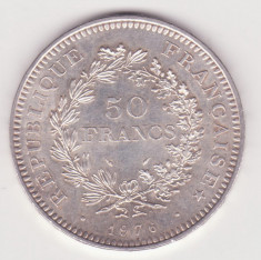 (1) MONEDA DIN ARGINT FRANTA - 50 FRANCS (FRANCI) 1976, PURITATE 900, 30 GRAME foto