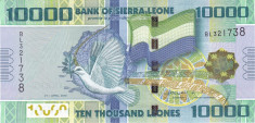 Bancnota Sierra Leone 10.000 Leones 2010 - P33 UNC (valoare catalog $40) foto