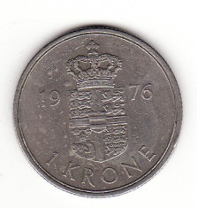 Danemarca 1 coroana 1976 - Margrethe II foto