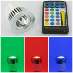 RGB 5W LED Spot MR16 + Remote with Aluminium Heatsink 06129 foto