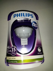 Bec Philips MR16 GU5.3 LED Spot 6.5W = 35 w 36 &amp;amp;deg; alb cald NOU foto
