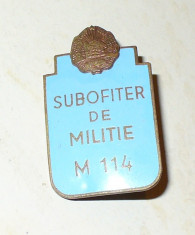 INSIGNA SUBOFITER DE MILITIE RPR foto