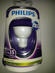 Bec LED Philips Spot MV 4W = 35 w GU10 36D alb-cald NOU foto