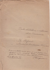 MANUSCRIS THEODOR V. STEFANELLI, IMPRUMUTAT LUI I.DRAGOSLAV = DATE STATISTICE ISTORICE DIN BUCOVINA // 1900 foto