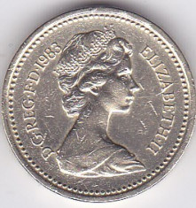 Moneda Marea Britanie 1 Pound 1983 QEII - KM#933 XF foto