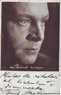 Paul Hartmann, actor german interbelic - Autograf pentru ziarul Dimineata foto