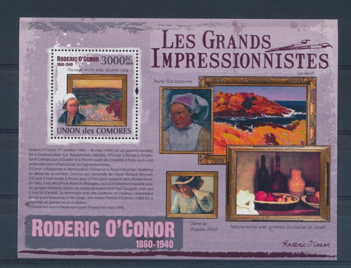COMORES 2009 PICTURA IMPRESIONISTI - O&#039;CONNOR MICHEL CAT. BL.540