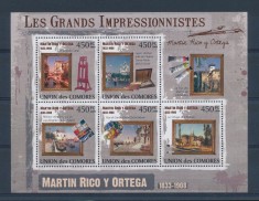 COMORES 2009 PICTURA IMPRESIONISTI - ORTEGA NEDANTELAT MICHEL CAT. 2555-2559 foto