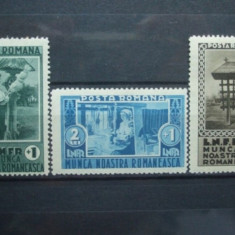 Romania 1934 - MUNCA NOASTRA ROMANEASCA, serie nestampilata, N13/B23