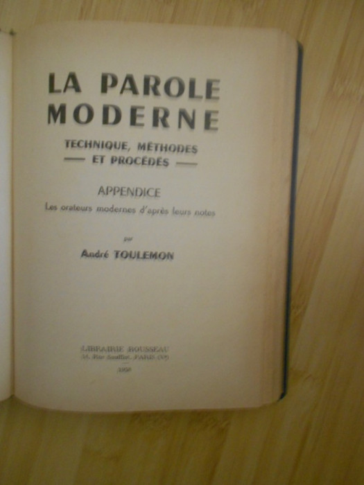 A. TAULEMON--CARTE DE ORATORIE (TEHNICA,METODE SI PROCEDEE) -FRANCEZA