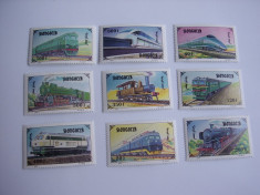 Mongolia 1997 trenuri locomotive MI 2692-2700 MNH foto