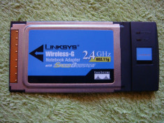 Adaptor wireless PCMCIA Linksys WPC54GS Speed Booster foto