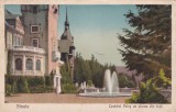 CARTE POSTALA SINAIA Castelul Peles cu abuzu din fata Circulata 1929, Printata