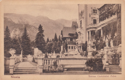 CARTE POSTALA SINAIA Terasa Castelului Peles Circulata 1935 foto