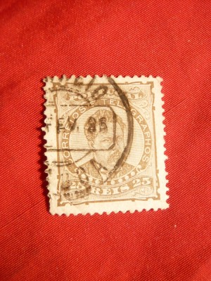 Timbru 25 Reis 1882 sepia Portugalia ,stamp. foto