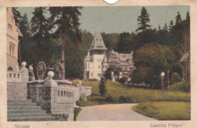 CARTE POSTALA SINAIA Castelul Pelisor Circulata 1923 foto