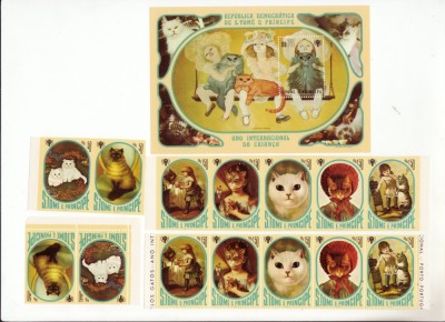 COLITA PLUS SERIE DAN SI NED. PISICI 1981 S. TOME E PRINCIPE 49 E foto