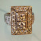 Impozant inel Art Deco!!! Aur alb 18k cu 2 carate diamante!!!!Vechi! Vintage!