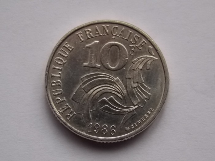 10 franci FRANTA 1986 COMEMORATIV