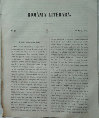Revista Romania literara ; Director Vasile Alecsandri , nr. 20 , 1855 foto