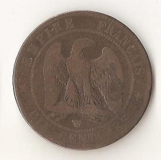 Moneda 10 centimes 1854 W - Franta foto