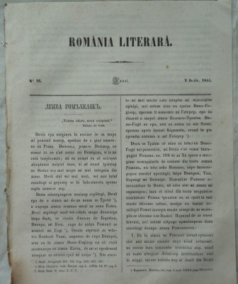 Revista Romania literara ; Director Vasile Alecsandri , nr. 26 , 1855 foto